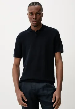 A.P.C. tricou polo din in polo jay culoarea bleumarin, uni, VIAJC.H23315 imagine