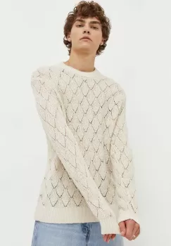 Abercrombie & Fitch bluza barbati, culoarea bej, light imagine