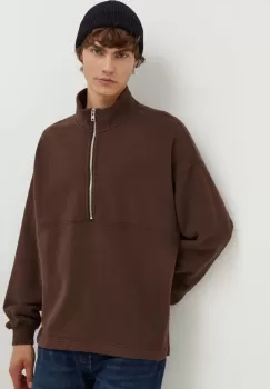 Abercrombie & Fitch bluza barbati, culoarea maro, neted imagine