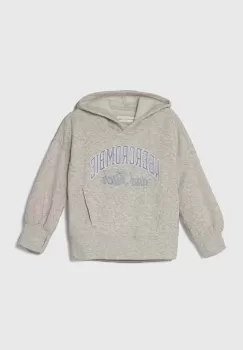 Abercrombie & Fitch bluza copii culoarea gri, cu gluga, cu imprimeu imagine