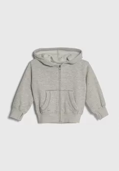 Abercrombie & Fitch bluza copii culoarea gri, cu gluga, melanj imagine