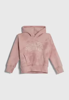 Abercrombie & Fitch bluza copii culoarea roz, cu gluga, modelator imagine