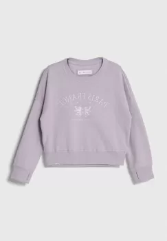 Abercrombie & Fitch bluza copii culoarea violet, cu imprimeu imagine