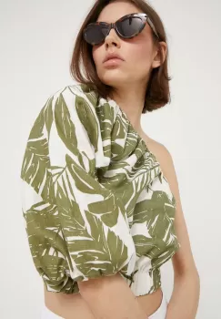 Abercrombie & Fitch bluza din in culoarea verde, modelator imagine