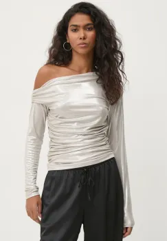 Abercrombie & Fitch bluza femei, culoarea bej, neted, KI139-4772 imagine