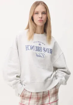 Abercrombie & Fitch bluza femei, culoarea gri, cu imprimeu, KI152-4049 imagine