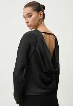 Abercrombie & Fitch bluza femei, culoarea negru, uni, KI140-4565 imagine