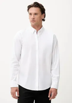 Abercrombie & Fitch camasa culoarea alb, cu guler button-down, regular, KI125-4314 imagine