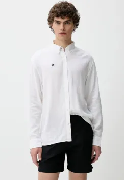 Abercrombie & Fitch camasa de in culoarea alb, cu guler button-down, regular, KI125-5085 imagine