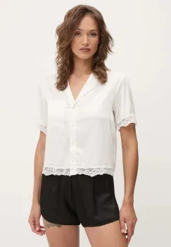 Abercrombie & Fitch camasa de pijama culoarea bej, KI146-5053 imagine