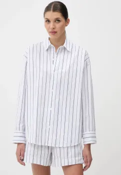 Abercrombie & Fitch camasa din bumbac culoarea alb, cu guler clasic, relaxed, KI140-5150 imagine