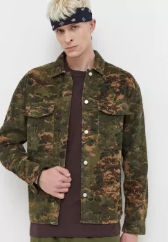 Abercrombie & Fitch camasa din velur culoarea verde, cu guler clasic, relaxed imagine