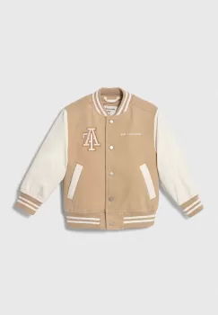 Abercrombie & Fitch geaca bomber pentru copii culoarea bej imagine
