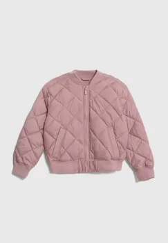 Abercrombie & Fitch geaca bomber pentru copii culoarea roz imagine