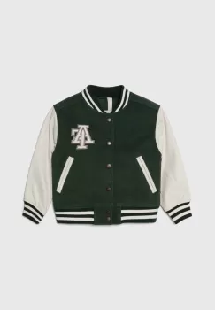 Abercrombie & Fitch geaca bomber pentru copii culoarea verde imagine