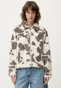 Abercrombie & Fitch geaca din denim culoarea bej, de tranzitie, KI144-5121 imagine