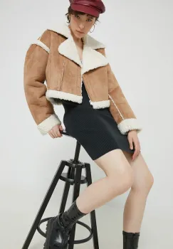 Abercrombie & Fitch geaca femei, culoarea bej, de tranzitie imagine