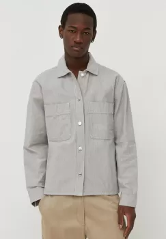 Abercrombie & Fitch geaca jeans barbati, culoarea gri, de tranzitie imagine