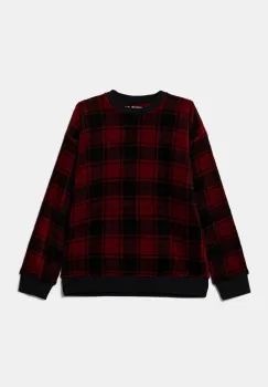 Abercrombie & Fitch hanorac pijama pentru copii culoarea rosu, cu imprimeu, KI213-4030 imagine