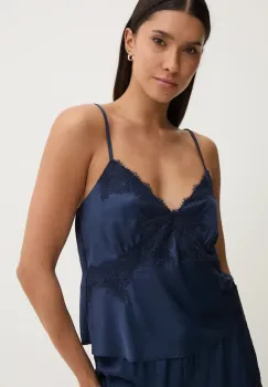 Abercrombie & Fitch maiou de pijama culoarea albastru marin, satin, KI146-4047 imagine