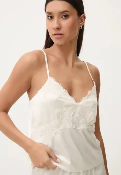 Abercrombie & Fitch maiou de pijama culoarea bej, satin, KI146-4047 imagine