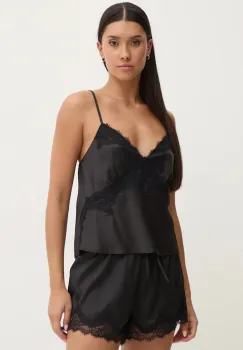 Abercrombie & Fitch maiou de pijama culoarea negru, satin, KI146-4047 imagine