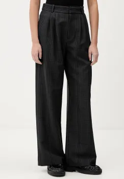 Abercrombie & Fitch pantaloni culoarea gri, drept, high waist, KI156-5552-979 imagine