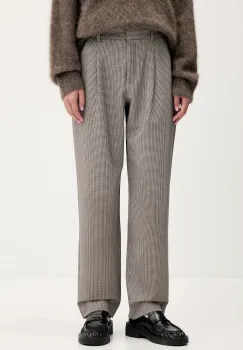 Abercrombie & Fitch pantaloni culoarea maro, drept, high waist, KI156-5414-407 imagine