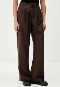 Abercrombie & Fitch pantaloni culoarea maro, lat, high waist, KI156-5502-480 imagine