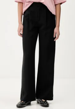 Abercrombie & Fitch pantaloni culoarea negru, drept, high waist, KI156-2422-900 imagine