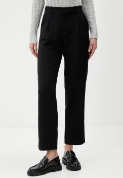 Abercrombie & Fitch pantaloni culoarea negru, drept, high waist, KI156-5521-900 imagine