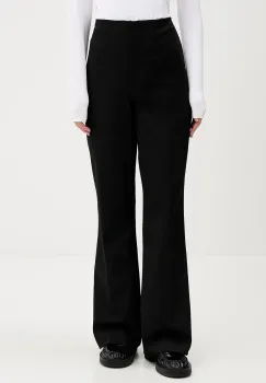Abercrombie & Fitch pantaloni culoarea negru, evazati, high waist, KI156-5443-900 imagine