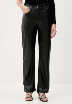 Abercrombie & Fitch pantaloni culoarea negru, lat, high waist, KI156-5561-900 imagine