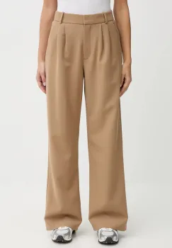 Abercrombie & Fitch pantaloni culoarea verde, drept, high waist, KI156-4474-420 imagine