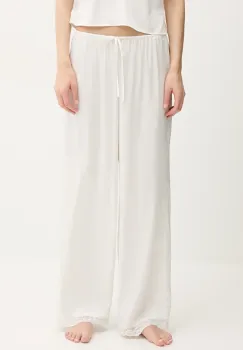 Abercrombie & Fitch pantaloni de pijama culoarea bej, satin, KI146-5051 imagine