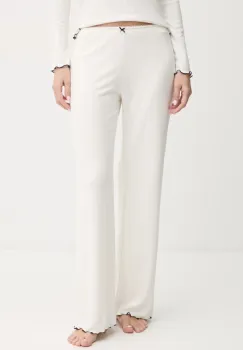 Abercrombie & Fitch pantaloni de pijama femei, culoarea bej, KI146-4085 imagine