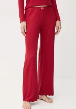 Abercrombie & Fitch pantaloni de pijama femei, culoarea bordo, KI146-4085 imagine