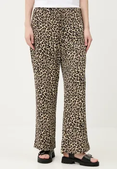 Abercrombie & Fitch pantaloni femei, culoarea bej, drept, high waist, KI156-4873 imagine