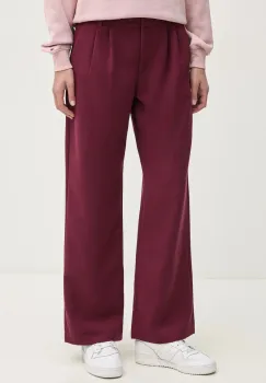 Abercrombie & Fitch pantaloni femei, culoarea bordo, drept, high waist, KI156-4475 imagine