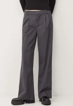 Abercrombie & Fitch pantaloni femei, culoarea gri, drept, high waist, KI156-4417 imagine