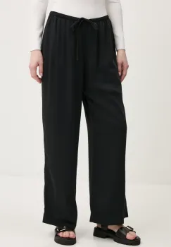 Abercrombie & Fitch pantaloni femei, culoarea negru, lat, high waist, KI156-5147 imagine