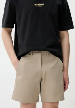 Abercrombie & Fitch pantaloni scurti culoarea bej, KI128-5039 imagine