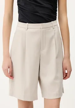Abercrombie & Fitch pantaloni scurti culoarea bej, uni, high waist, KI149-5182 imagine