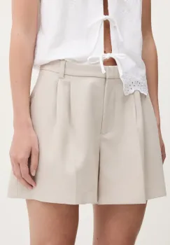 Abercrombie & Fitch pantaloni scurti culoarea bej, uni, high waist, KI149-5208 imagine