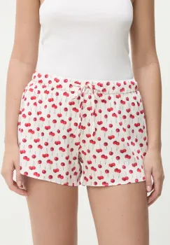 Abercrombie & Fitch pantaloni scurti de pijama femei, culoarea bej, KI146-5048 imagine