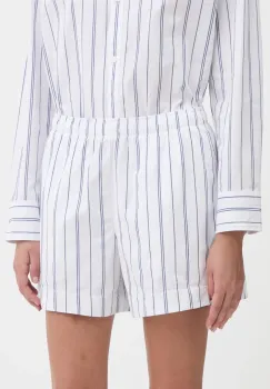 Abercrombie & Fitch pantaloni scurti din bumbac culoarea alb, cu imprimeu, high waist, KI149-5298 imagine