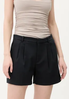Abercrombie & Fitch pantaloni scurti femei, culoarea negru, neted, high waist, KI149-5087 imagine