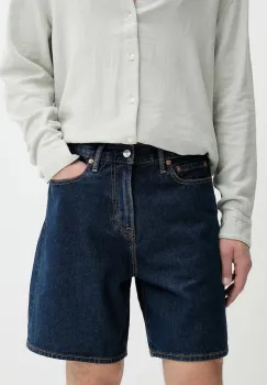 Abercrombie & Fitch pantaloni scurti jeans culoarea bleumain, KI128-5029 imagine