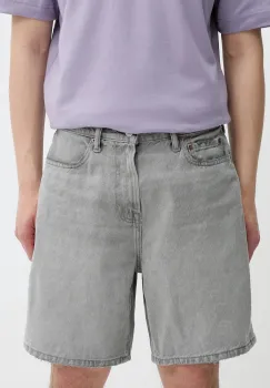 Abercrombie & Fitch pantaloni scurti jeans culoarea gri, KI128-5099 imagine