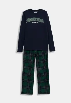 Abercrombie & Fitch pijama copii culoarea albastru marin, modelator imagine